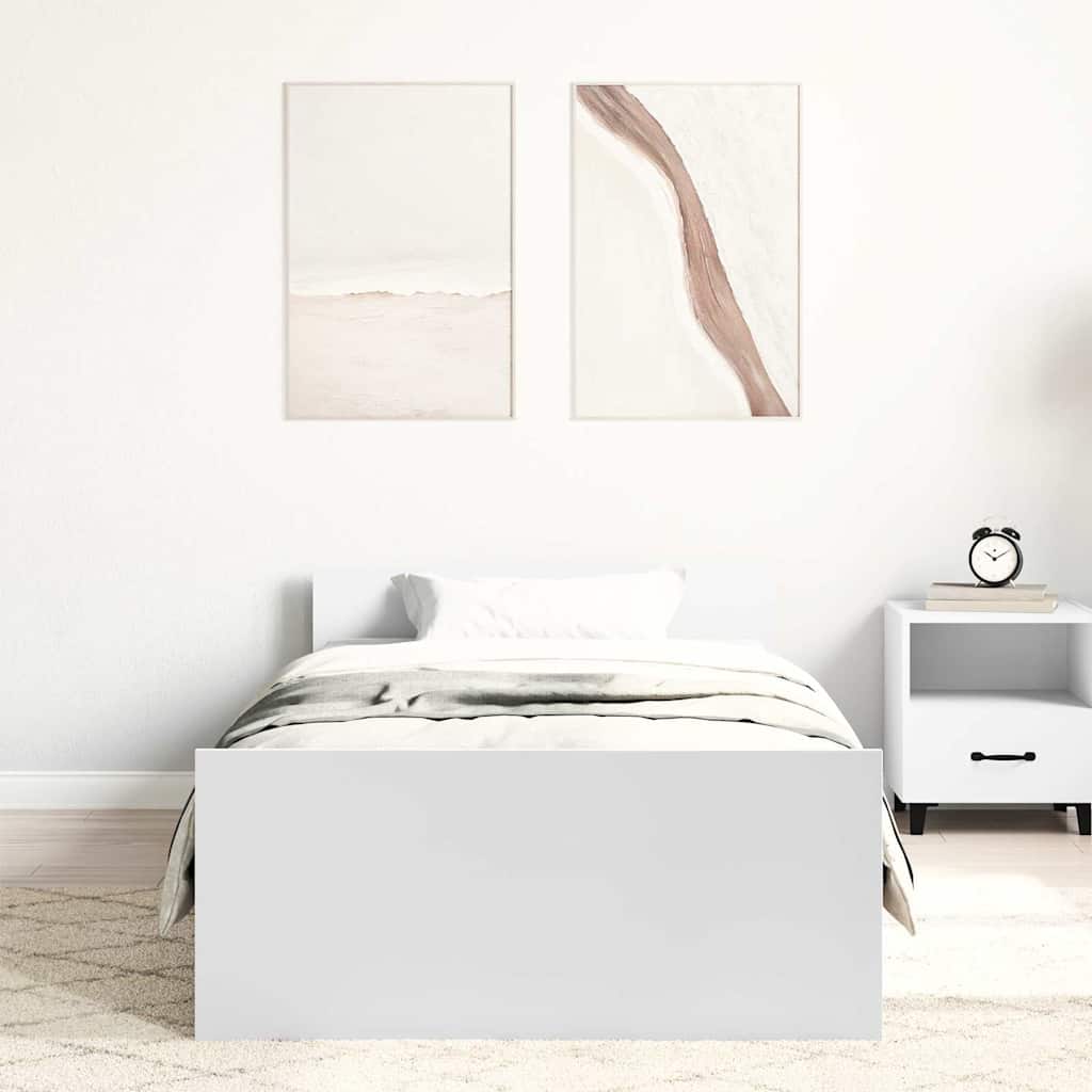 Okvir za krevet bijeli 120 x 200 cm konstruirano drvo