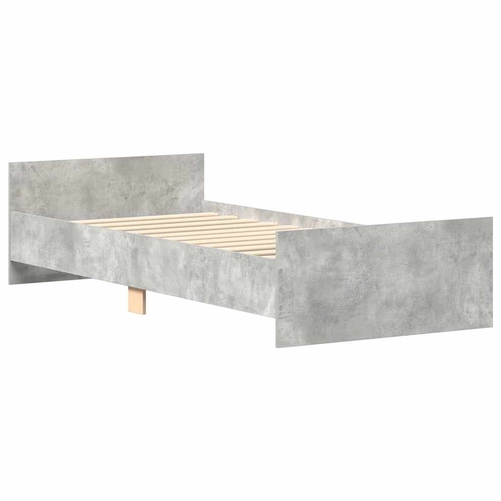 Okvir kreveta boja betona 100x200 cm od konstruiranog drva
