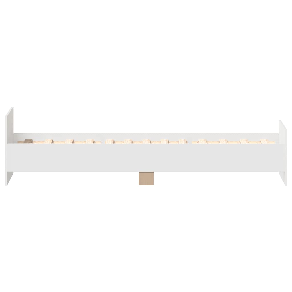 Okvir kreveta bijeli 75 x 190 cm mali od konstruiranog drva