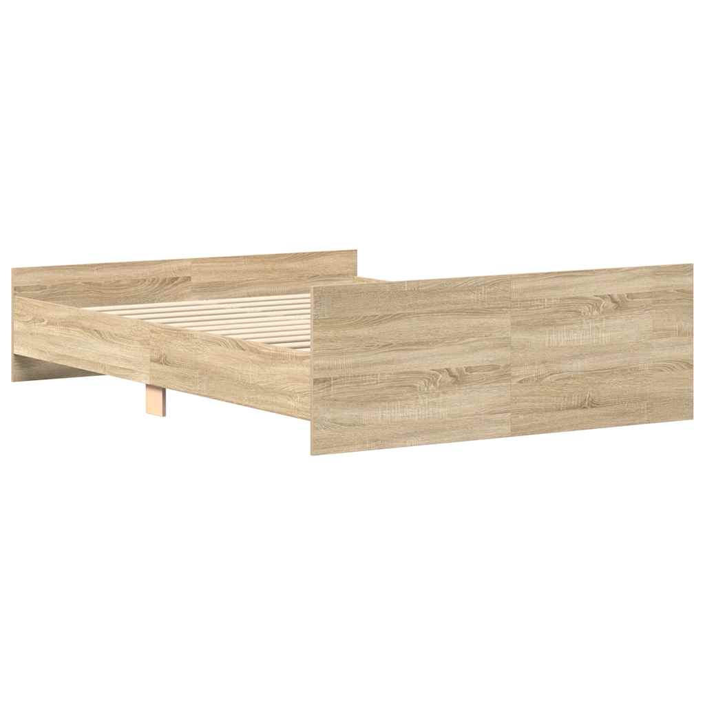 Okvir kreveta s uzglavljem i podnožjem boja hrasta 150x200 cm