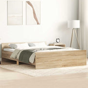 Okvir kreveta s uzglavljem i podnožjem boja betona 120x190 cm