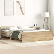 Okvir kreveta s uzglavljem i podnožjem boja hrasta 140 x 190 cm