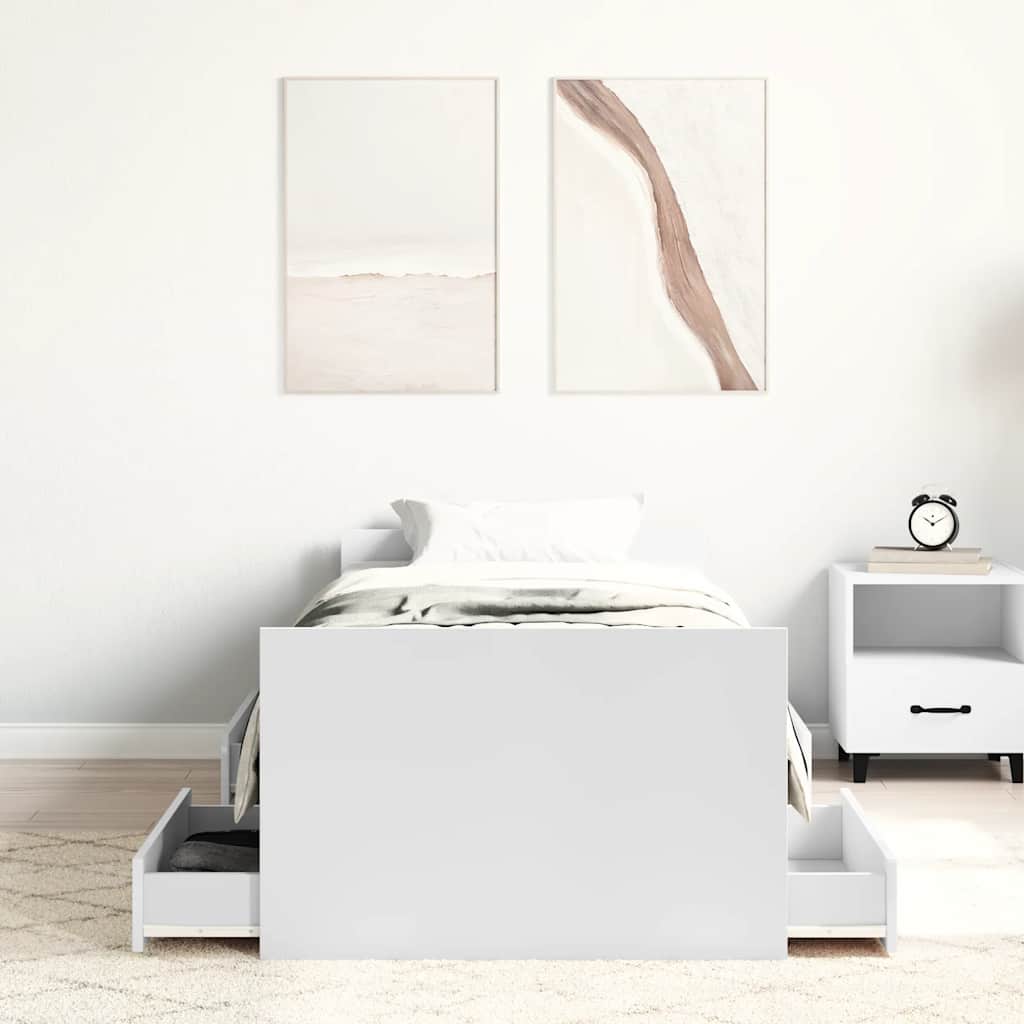 Okvir kreveta s uzglavljem i podnožjem bijeli 100 x 200 cm