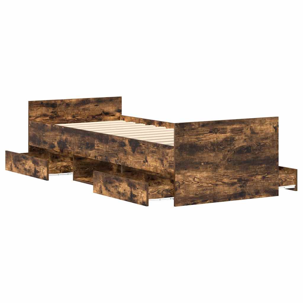 Okvir kreveta s uzglavljem i podnožjem boja hrasta 90 x 200 cm