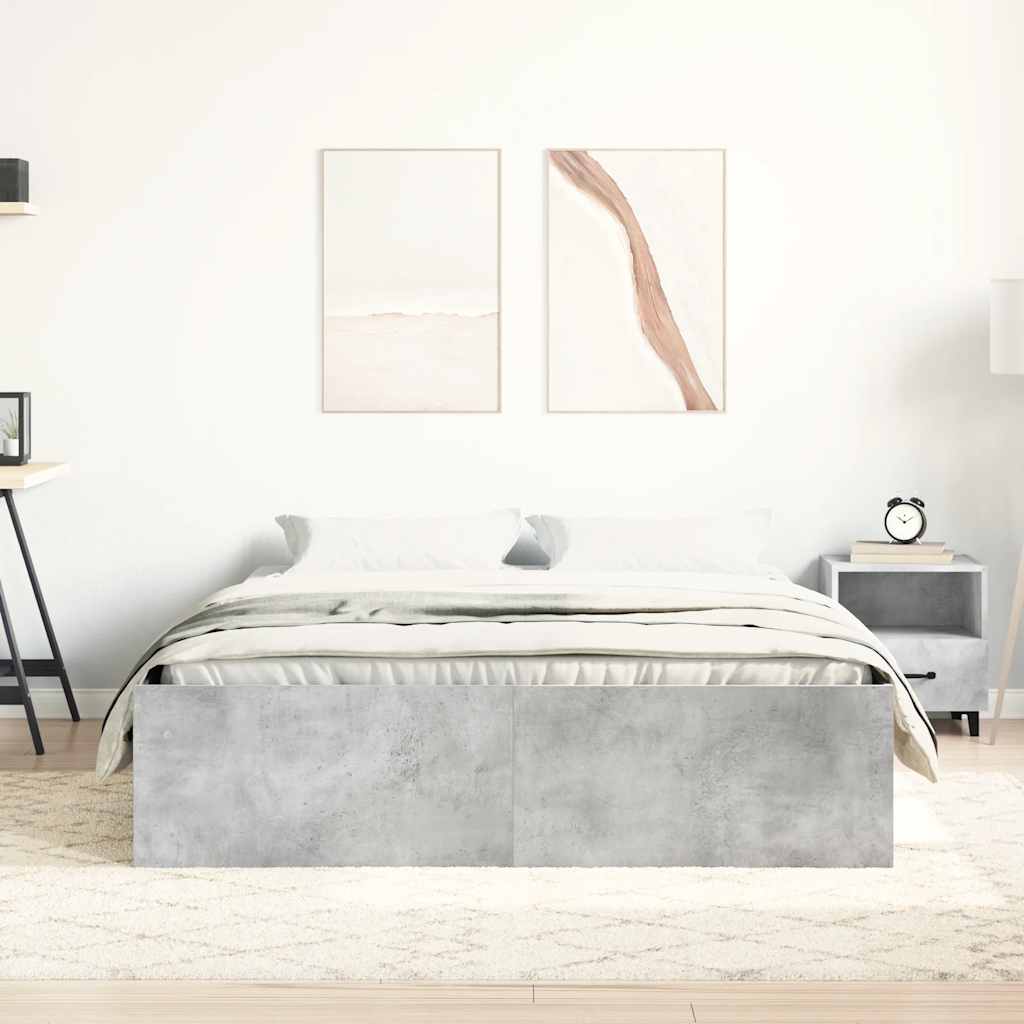 Okvir za krevet siva boja betona 160x200 cm