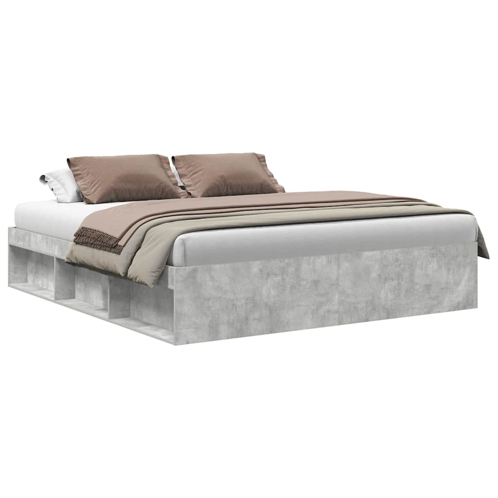 Okvir za krevet siva boja betona 200x200 cm