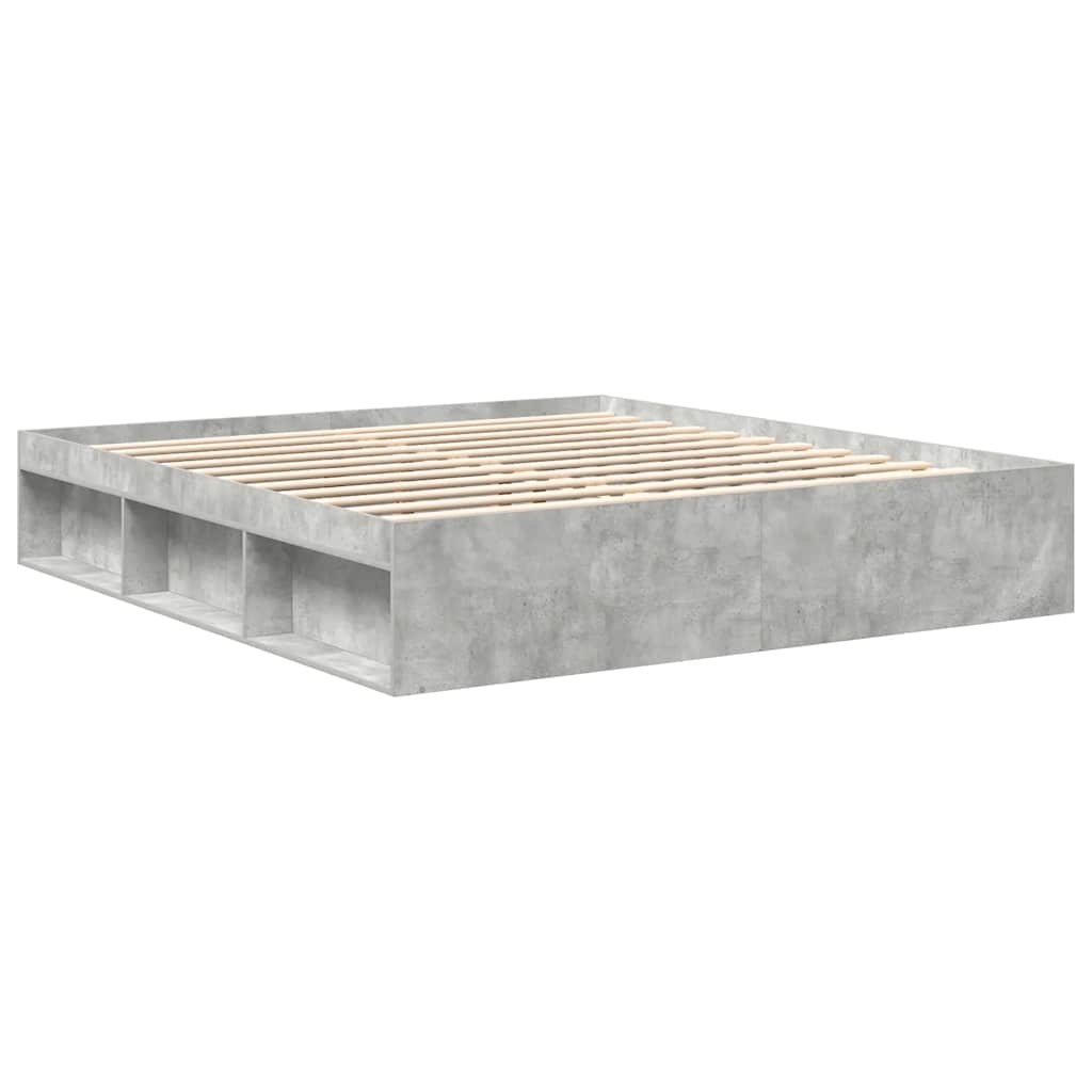 Okvir za krevet siva boja betona 200x200 cm