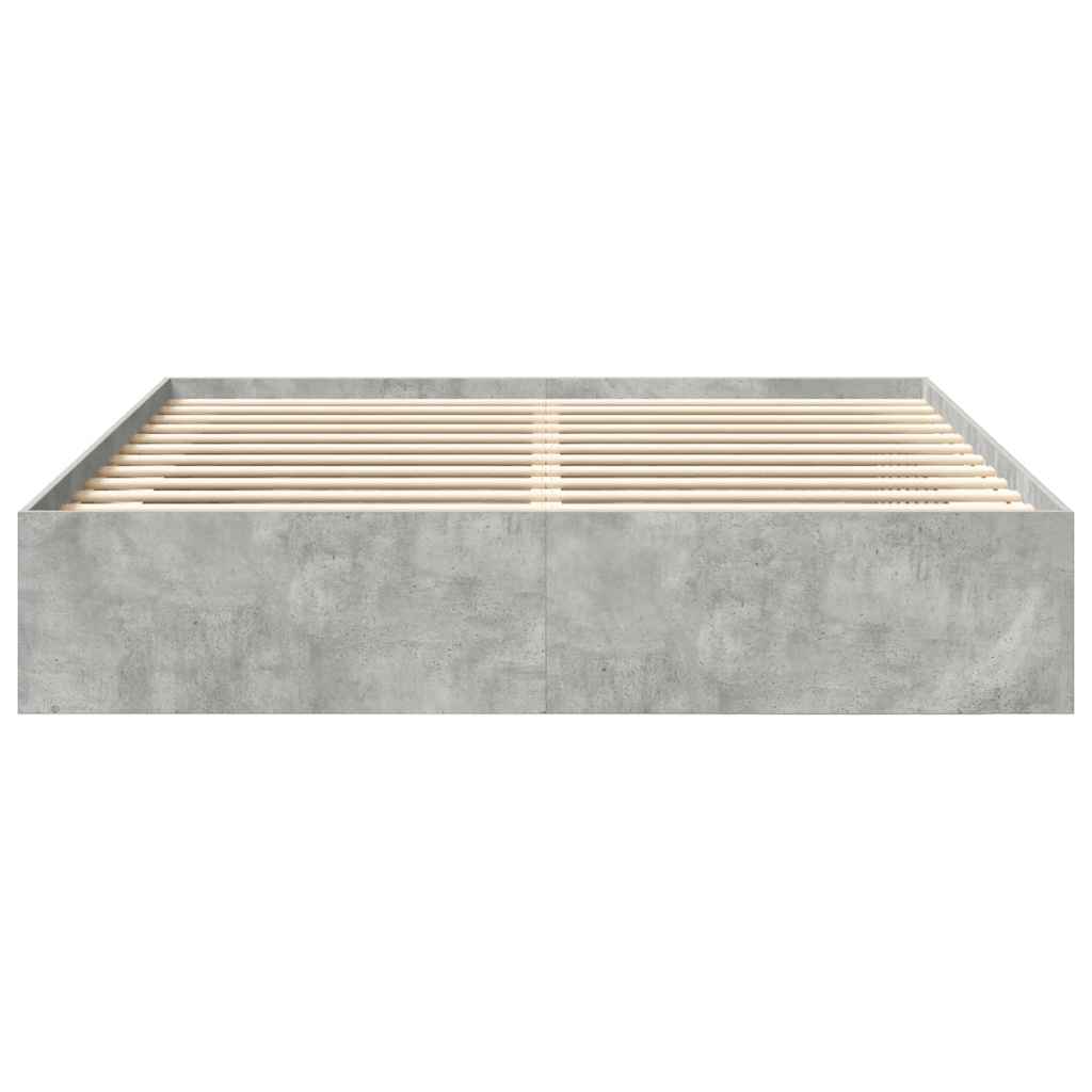 Okvir za krevet siva boja betona 200x200 cm