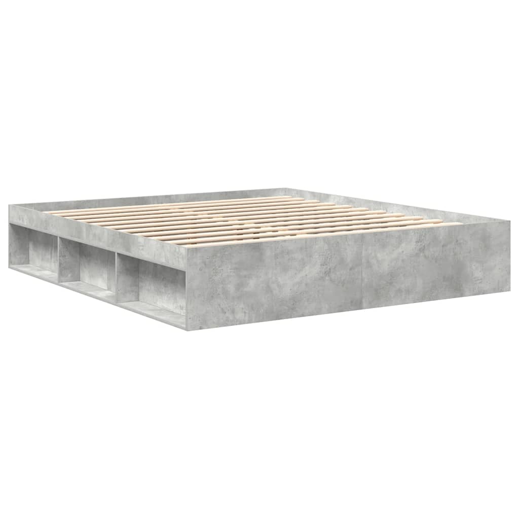 Okvir za krevet siva boja betona 200x200 cm