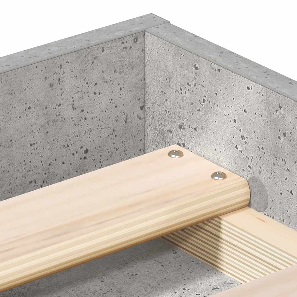 Okvir za krevet siva boja betona 200x200 cm