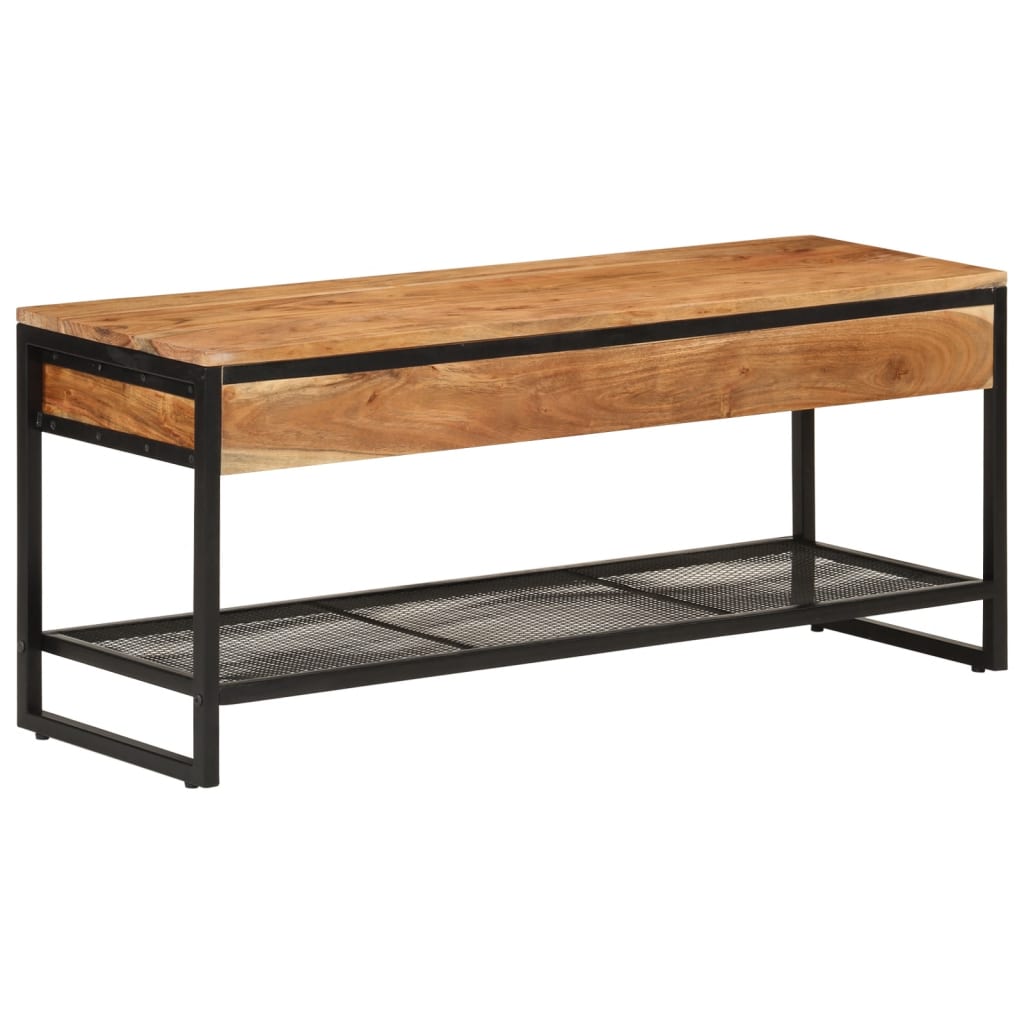 Klupa za cipele 110x35x45 cm od masivnog drva bagrema i željeza