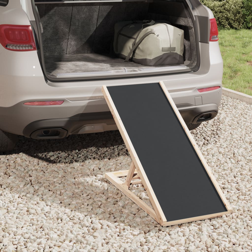Rampa za pse siva 100 x 40 cm od masivne jelovine