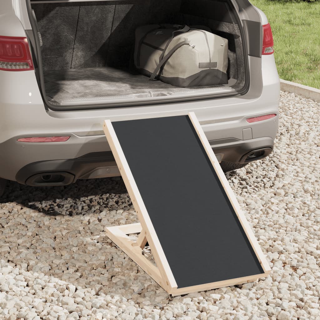 Rampa za pse siva 70 x 35 cm od masivne jelovine