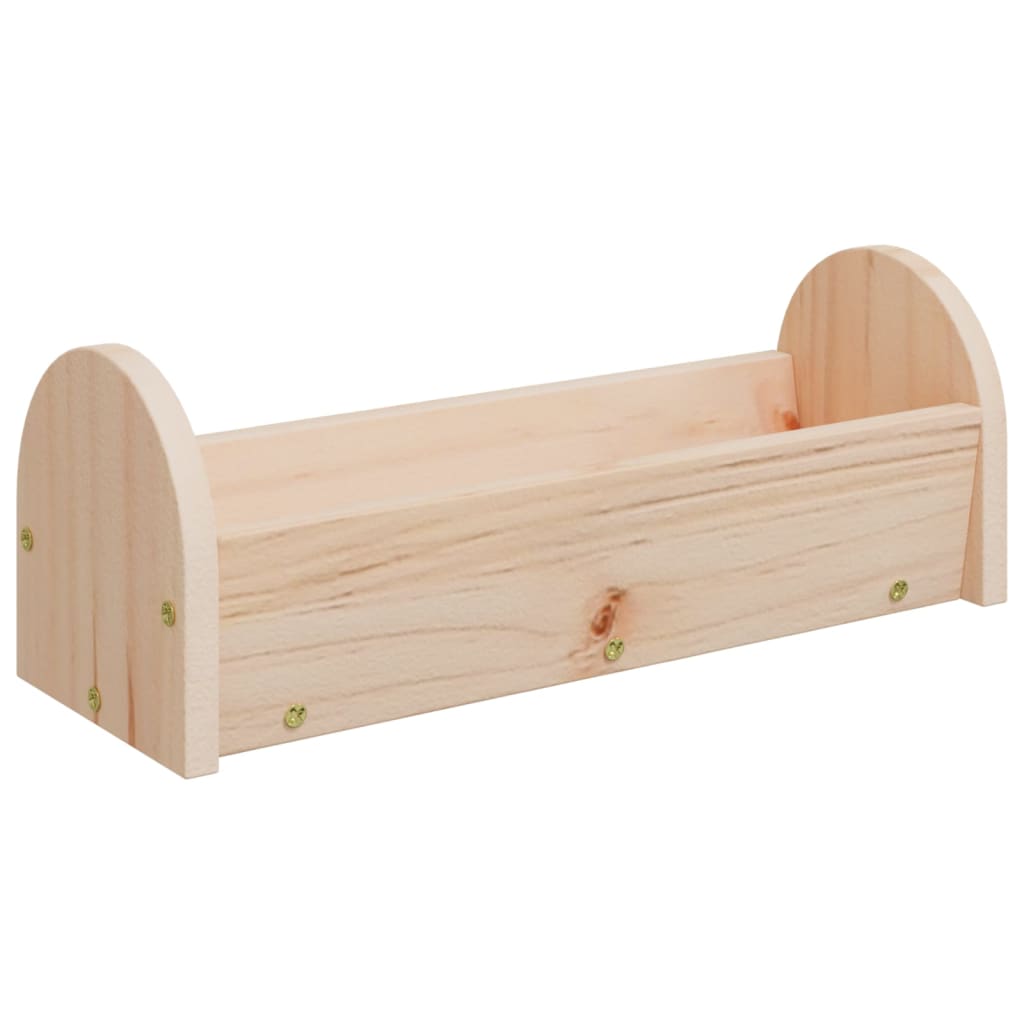 Hranilica za sijeno za zečeve 28 x 10 x 10 cm masivna jelovina