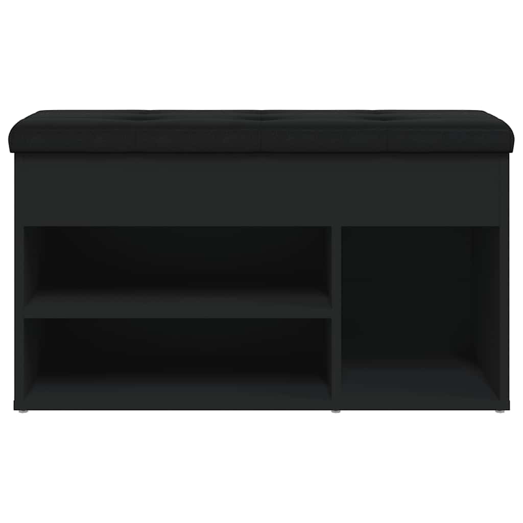 Klupa za cipele crna 82 x 32 x 45,5 cm od konstruiranog drva