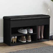 Klupa za cipele crna 82 x 32 x 45,5 cm od konstruiranog drva