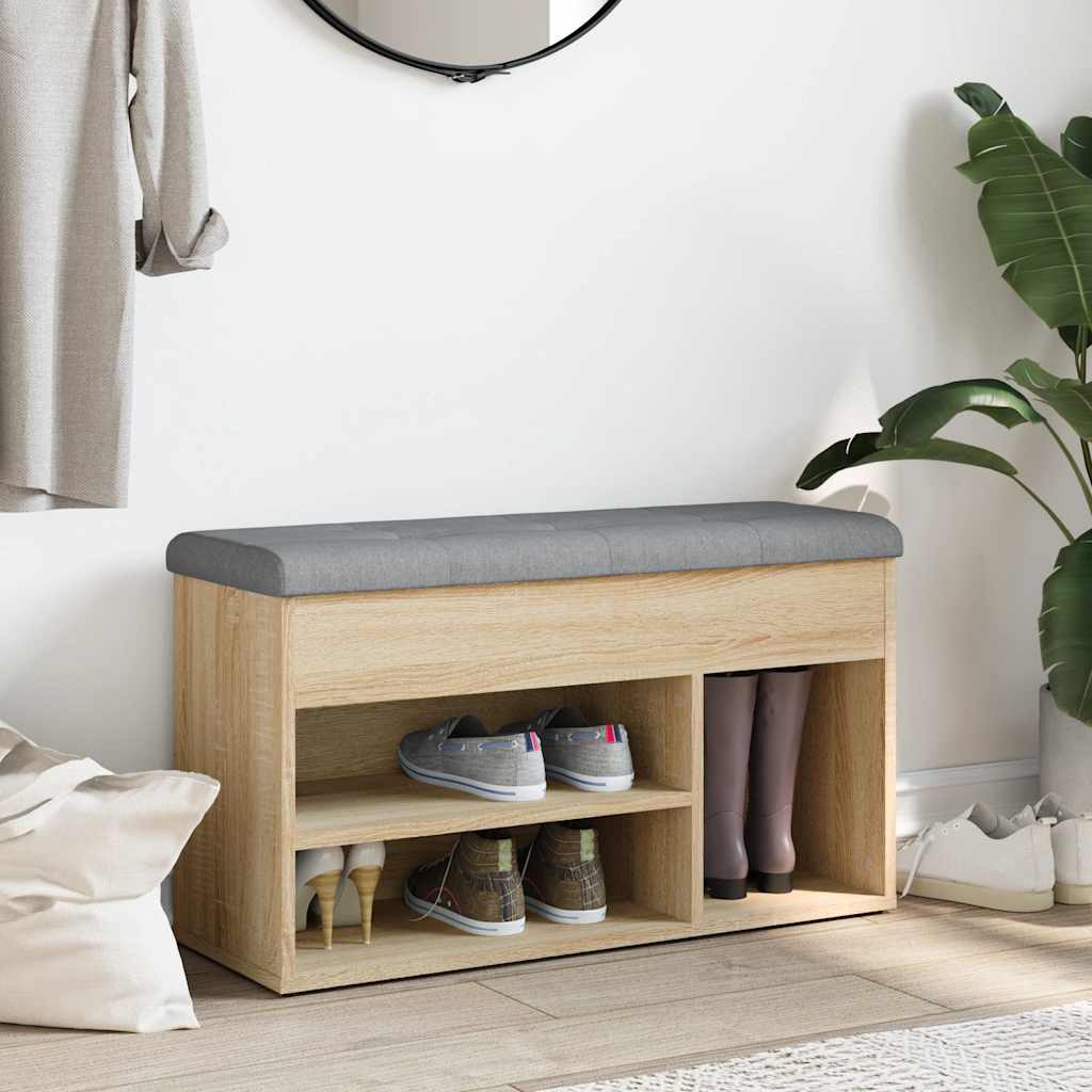 Klupa za cipele boja hrasta 82 x 32 x 45,5 cm konstruirano drvo