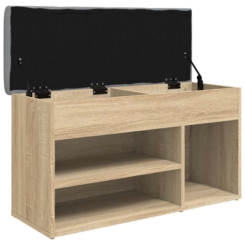 Klupa za cipele boja hrasta 82 x 32 x 45,5 cm konstruirano drvo