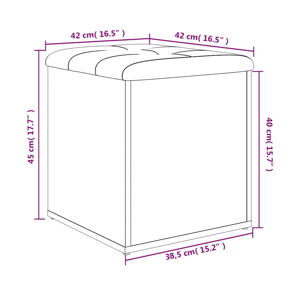 Klupa za odlaganje Sonoma hrast 42x42x45 cm Konstruirano drvo