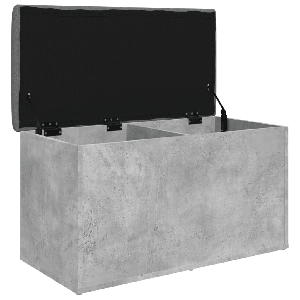 Klupa za pohranu siva boja betona 82x42x45 cm konstruirano drvo