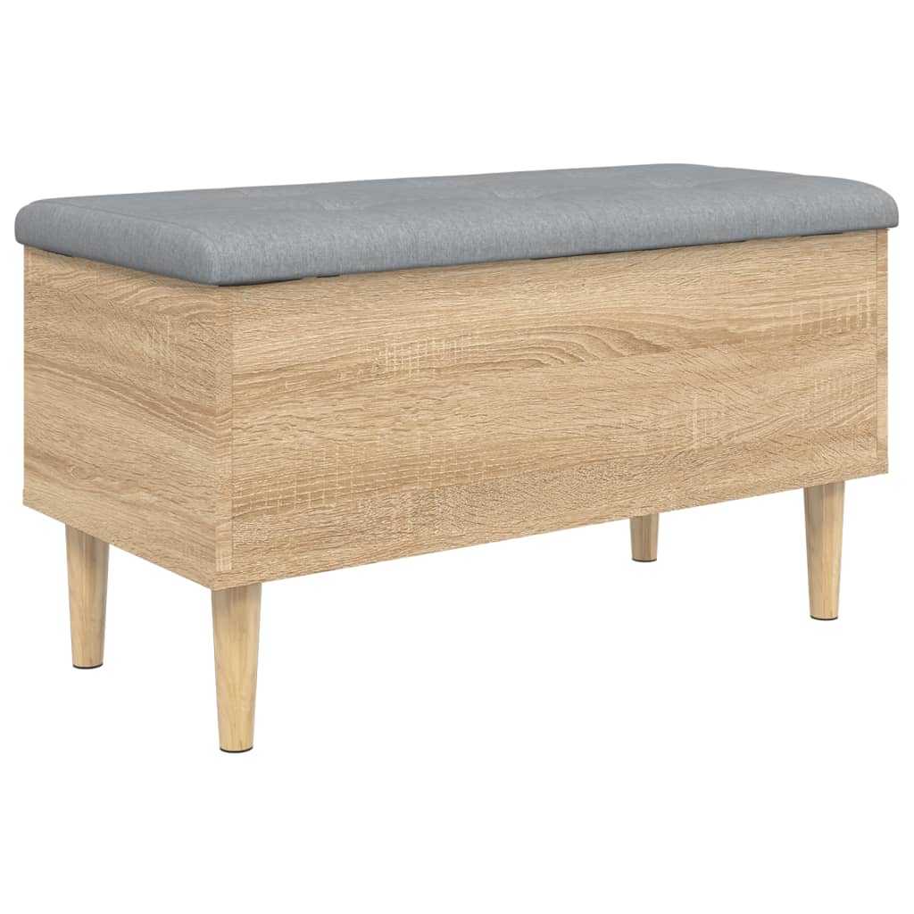 Klupa za pohranu boja hrasta 82x42x46 cm od konstruiranog drva