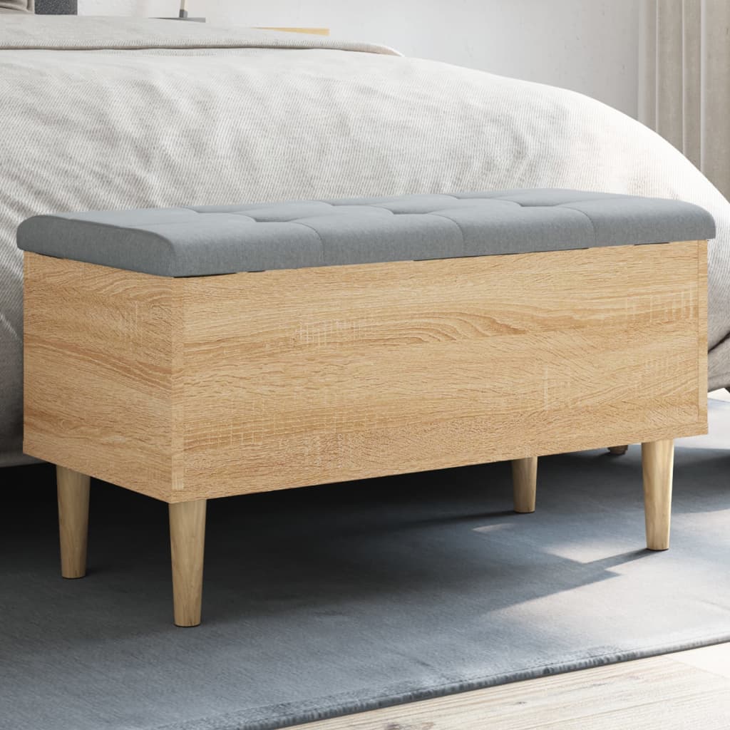 Klupa za pohranu boja hrasta 82x42x46 cm od konstruiranog drva