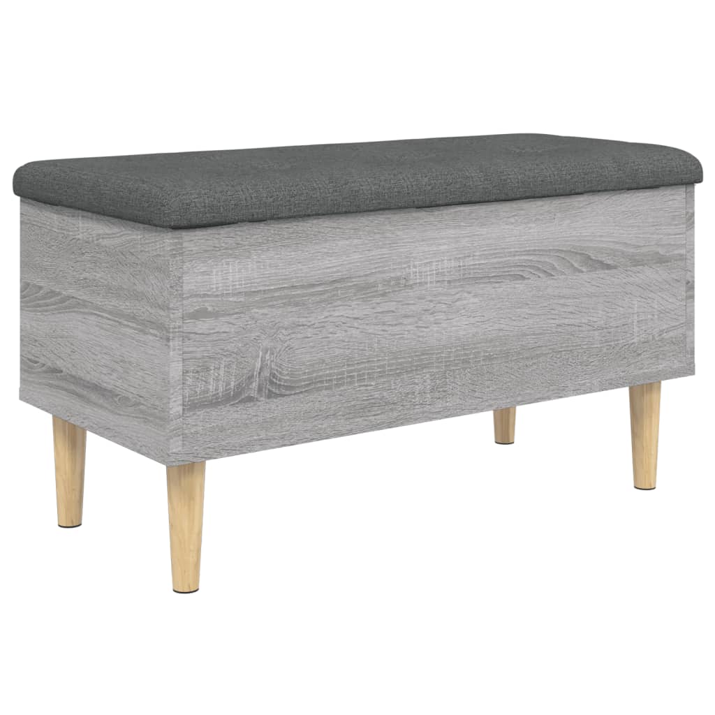 Klupa za pohranu siva boja hrasta 82x42x46 cm konstruirano drvo