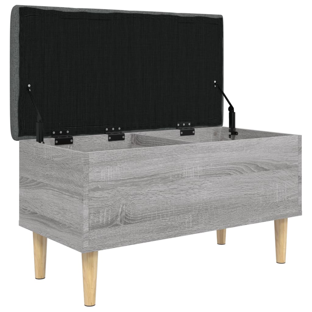 Klupa za pohranu siva boja hrasta 82x42x46 cm konstruirano drvo