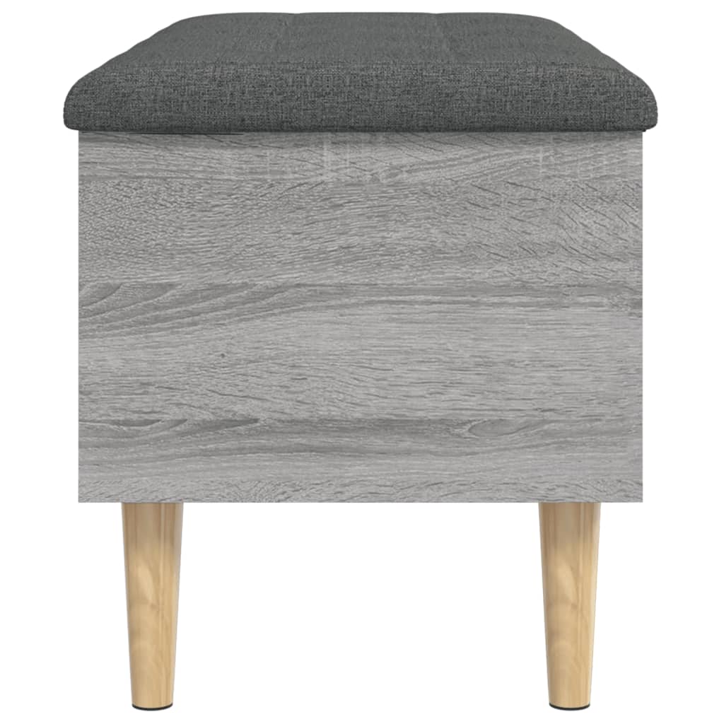 Klupa za pohranu siva boja hrasta 82x42x46 cm konstruirano drvo