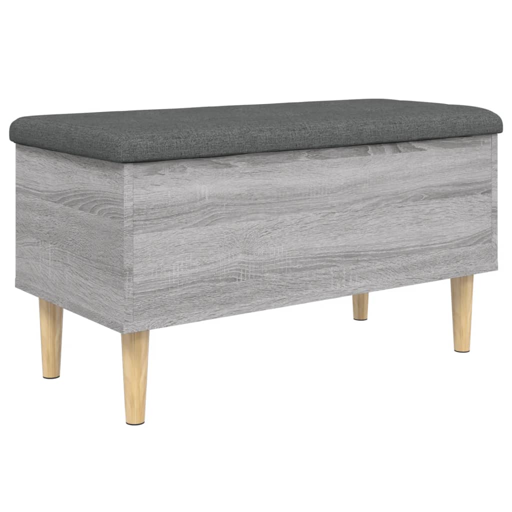 Klupa za pohranu siva boja hrasta 82x42x46 cm konstruirano drvo