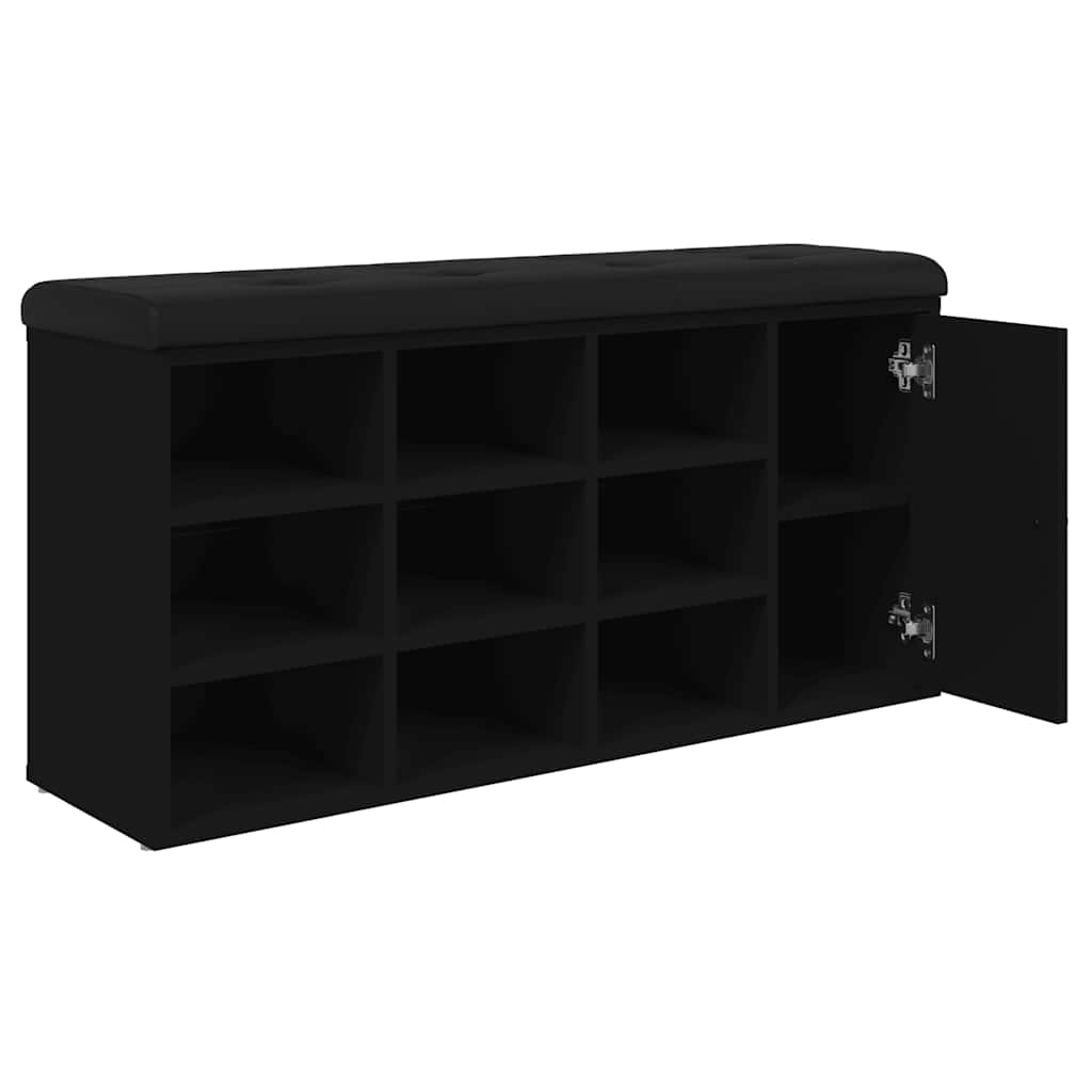 Klupa za cipele crna 102 x 32 x 50 cm od konstruiranog drva