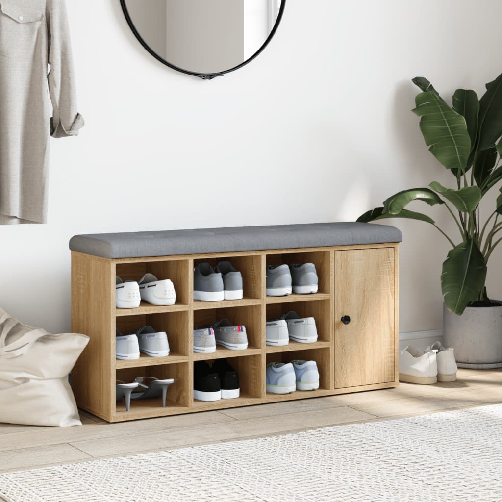 Klupa za cipele boja hrasta 102 x 32 x 50 cm konstruirano drvo
