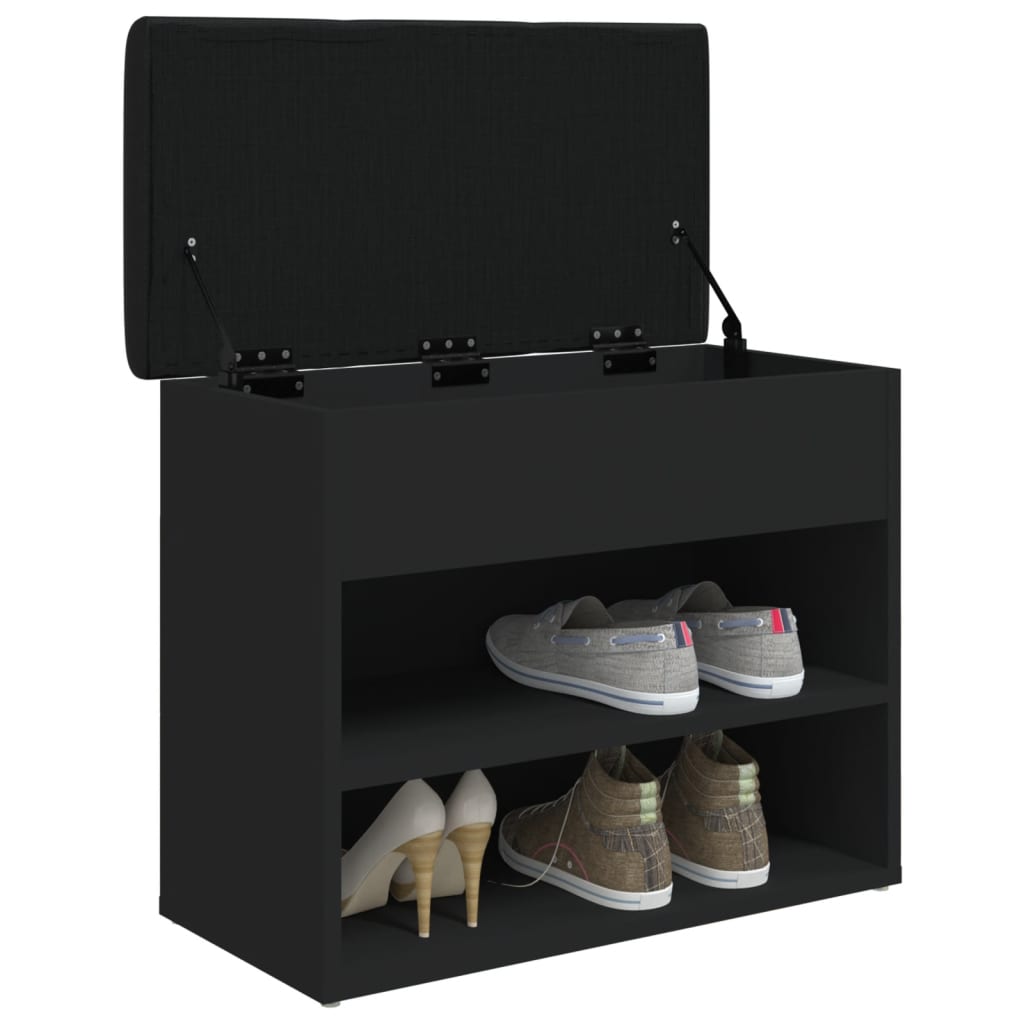 Klupa za cipele crna 62x32x50 cm od konstruiranog drva