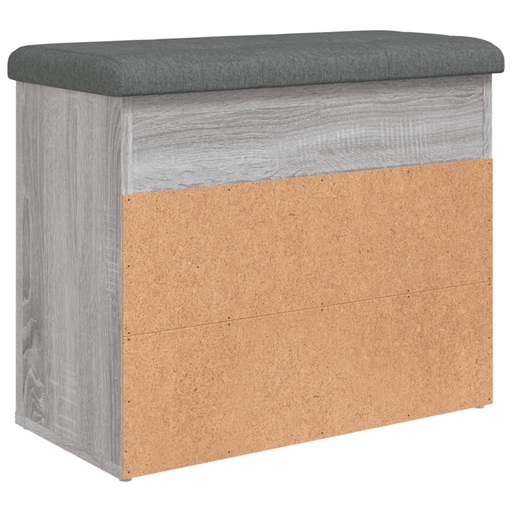 Klupa za cipele siva boja hrasta 62x32x50 cm konstruirano drvo