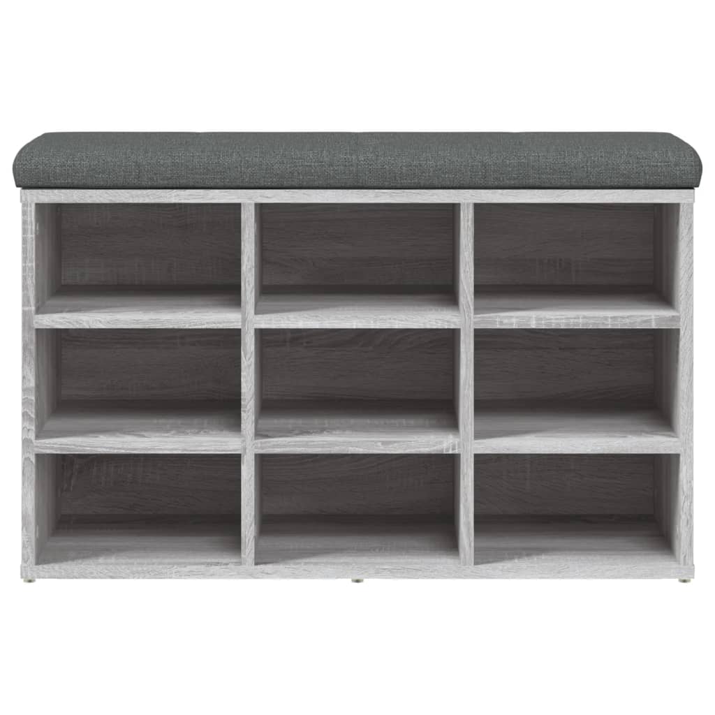 Klupa za cipele siva boja hrasta 82x32x50 cm konstruirano drvo