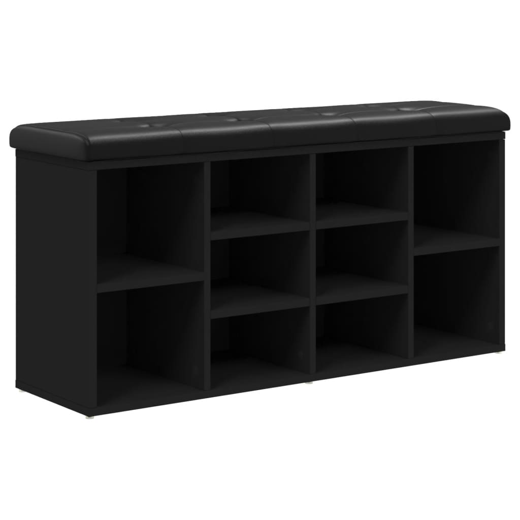 Klupa za cipele crna 102 x 32 x 50 cm od konstruiranog drva