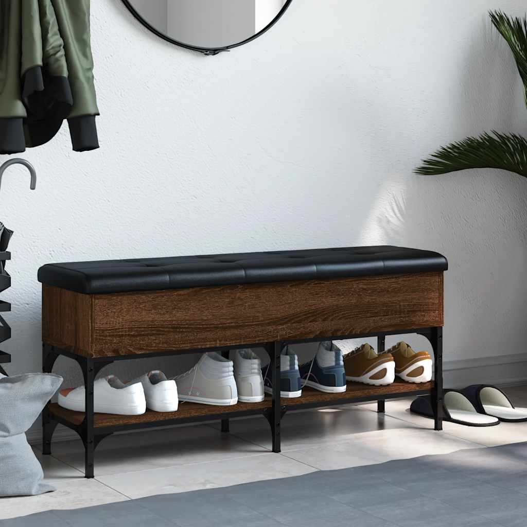 Klupa za cipele smeđa boja hrasta 102x32x45cm konstruirano drvo
