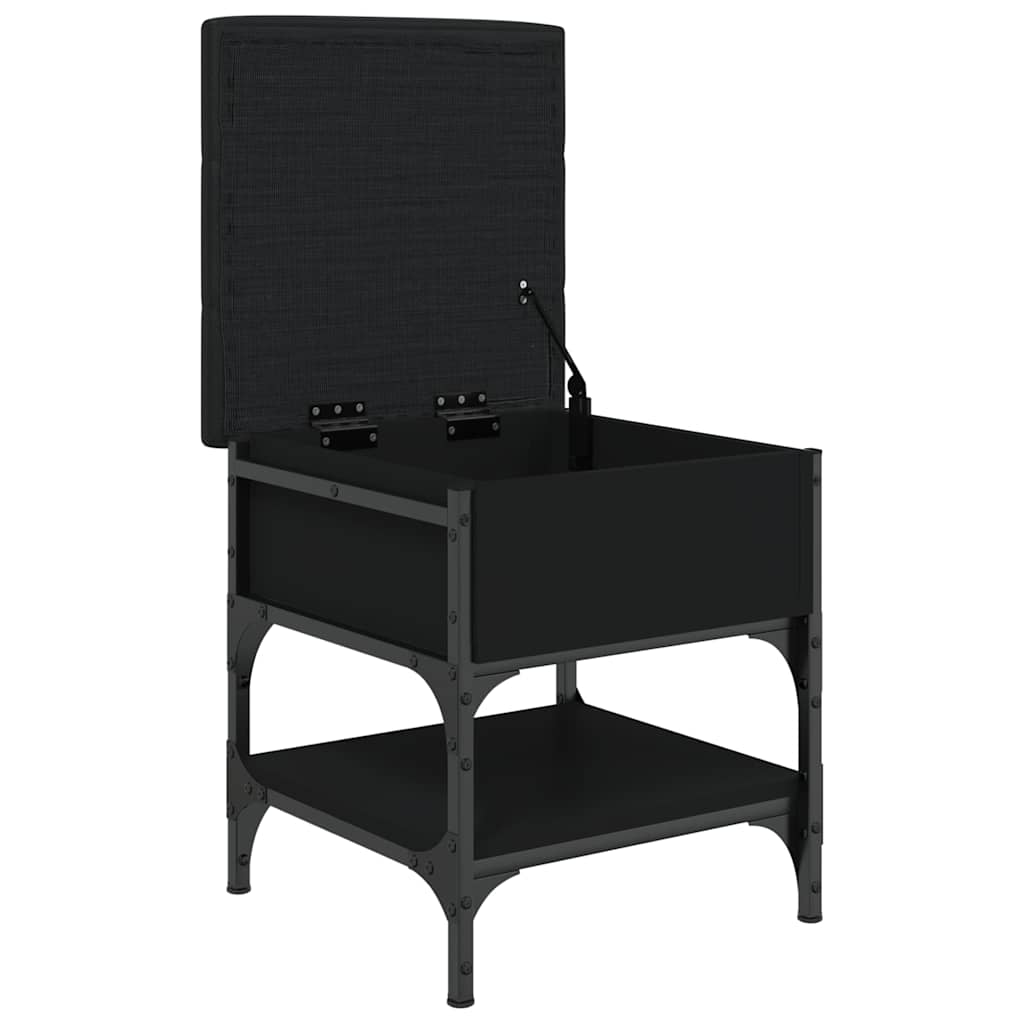 Klupa za cipele crna 42 x 42 x 45 cm od konstruiranog drva