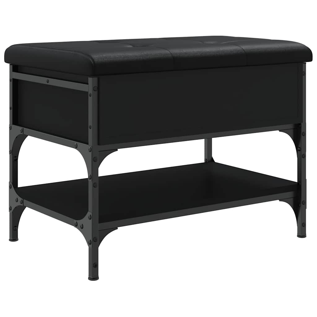 Klupa za cipele crna 62 x 42 x 45 cm od konstruiranog drva