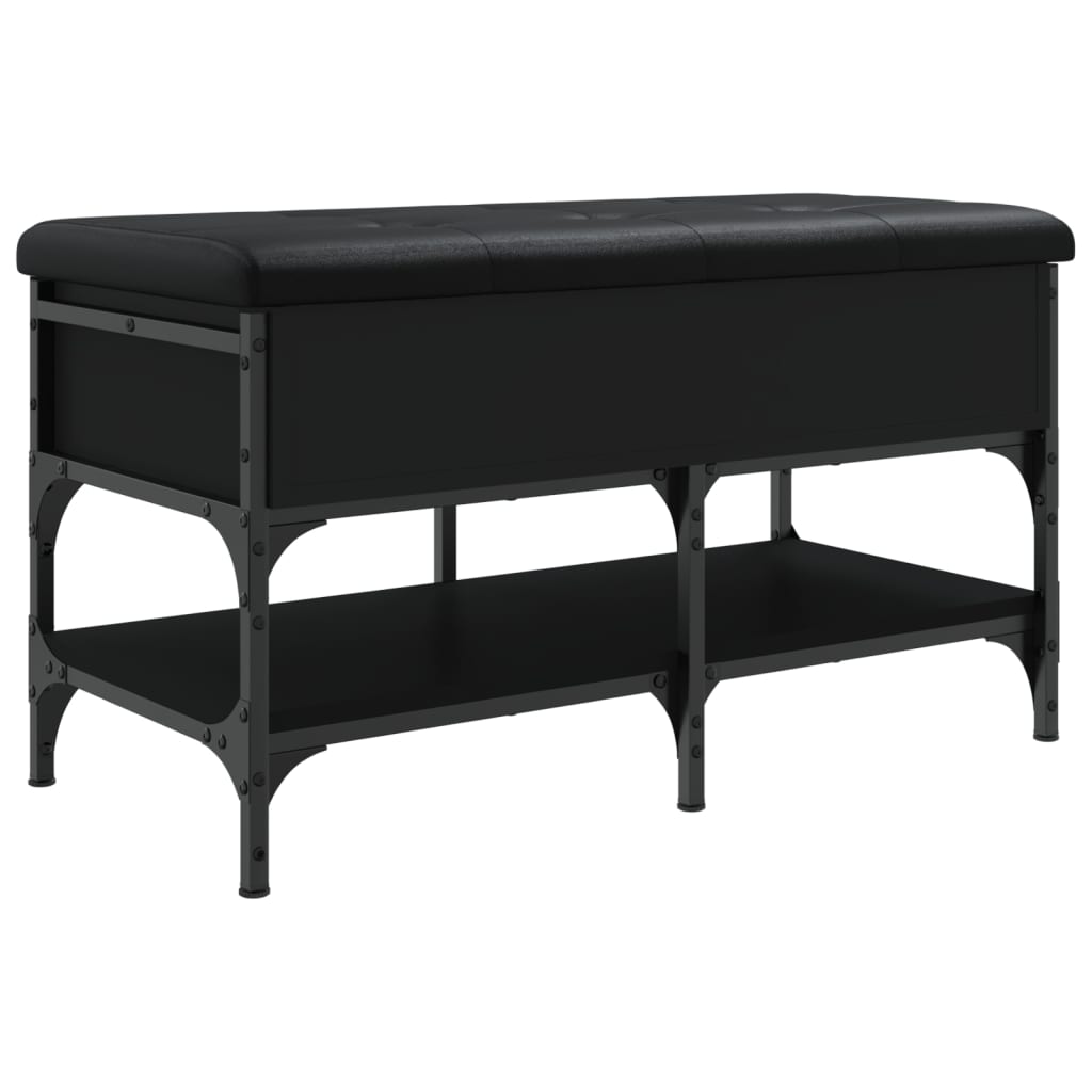 Klupa za cipele crna 82 x 42 x 45 cm od konstruiranog drva