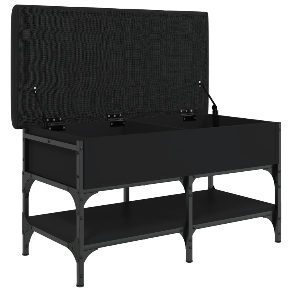 Klupa za cipele crna 82 x 42 x 45 cm od konstruiranog drva