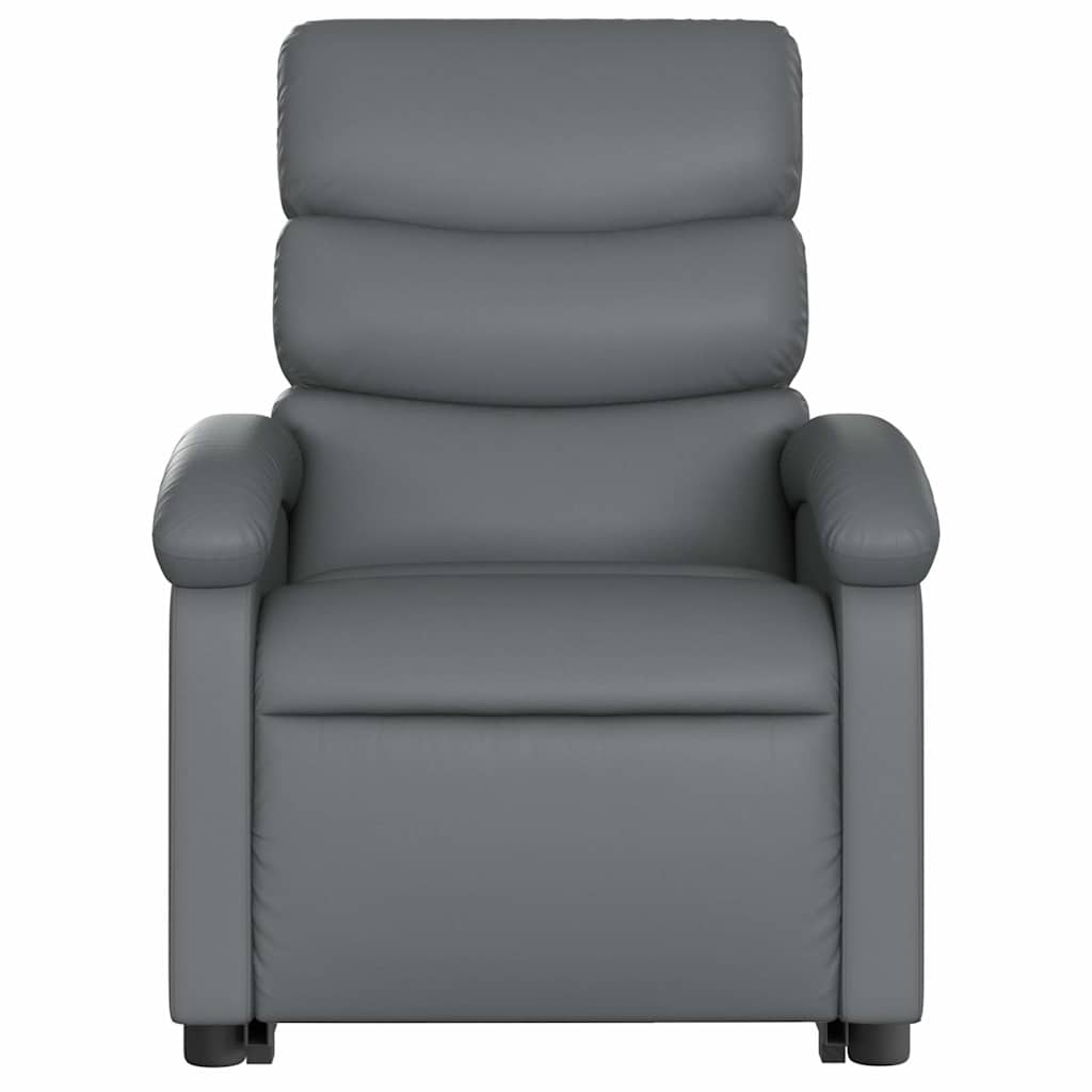 Električni masažni naslonjač na podizanje od umjetne kože siva