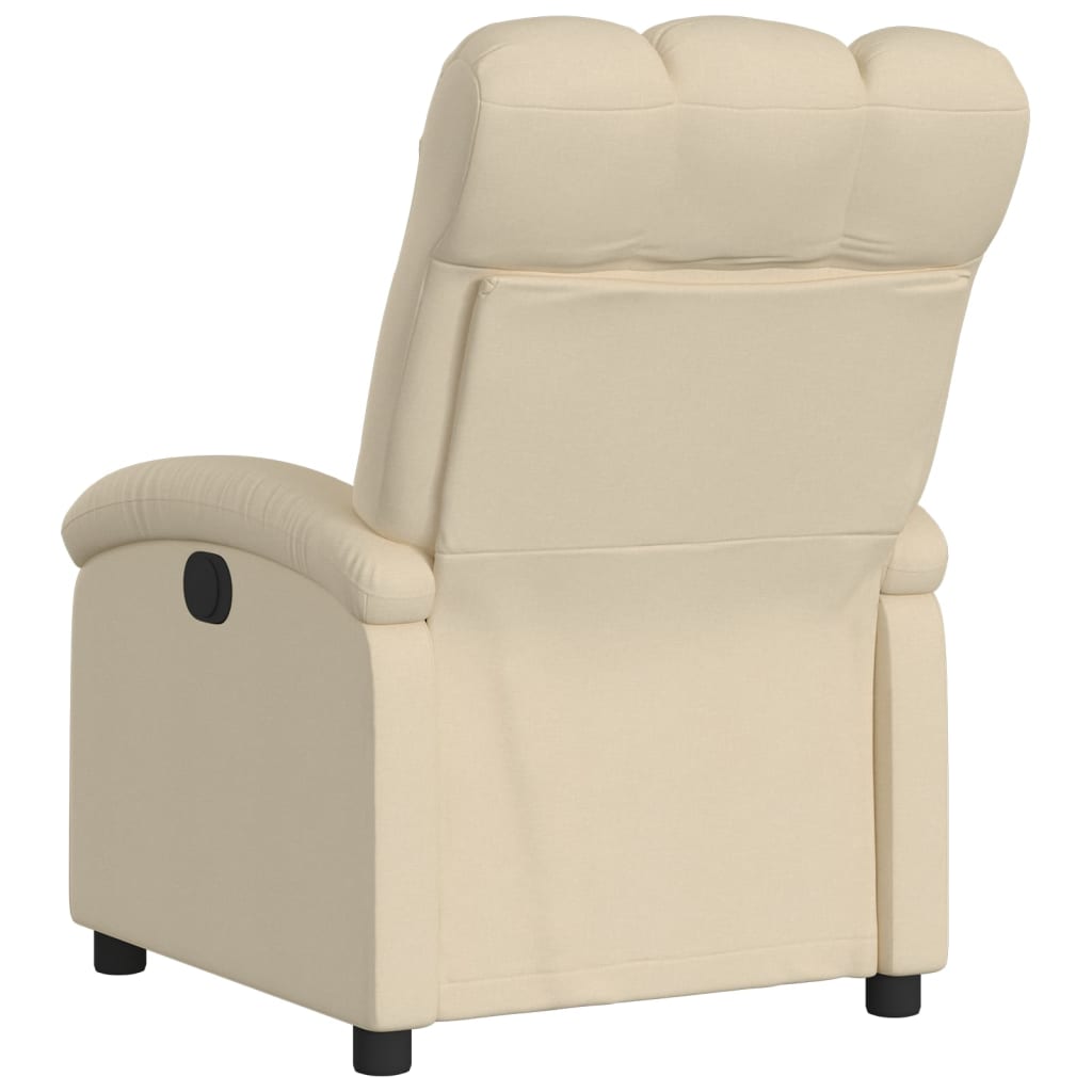 Električni naslonjač od tkanine krem