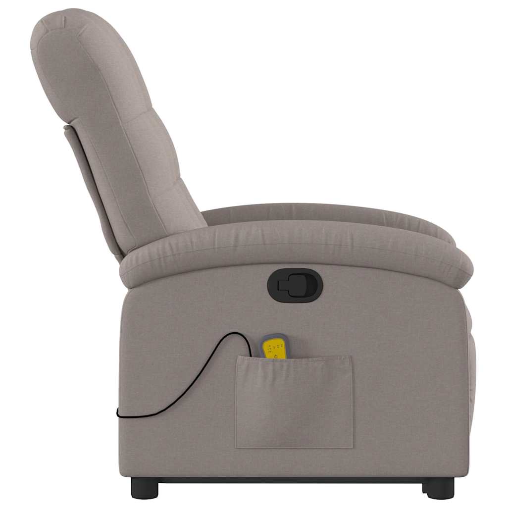 Masažni naslonjač na podizanje od tkanine smeđesivi