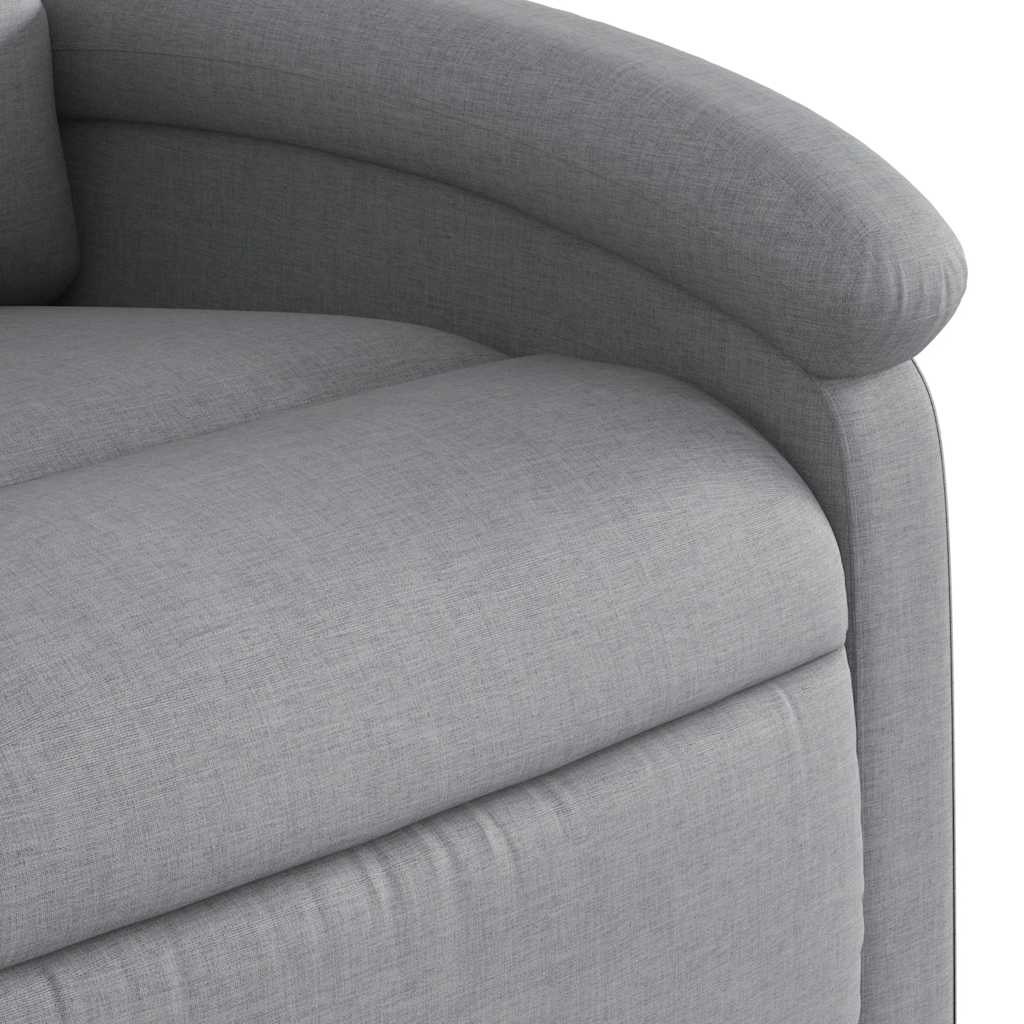Električni naslonjač na podizanje svjetlosivi od tkanine