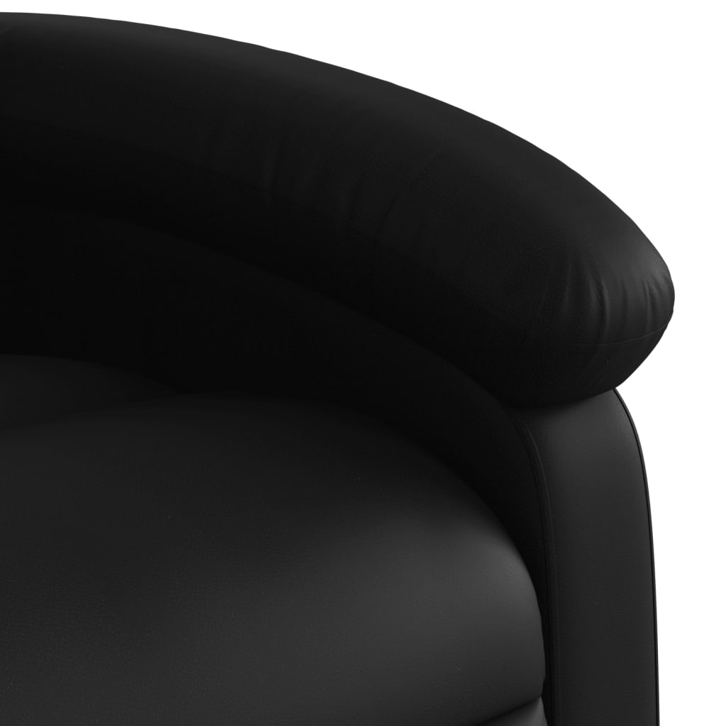 Električni naslonjač od umjetne kože crni