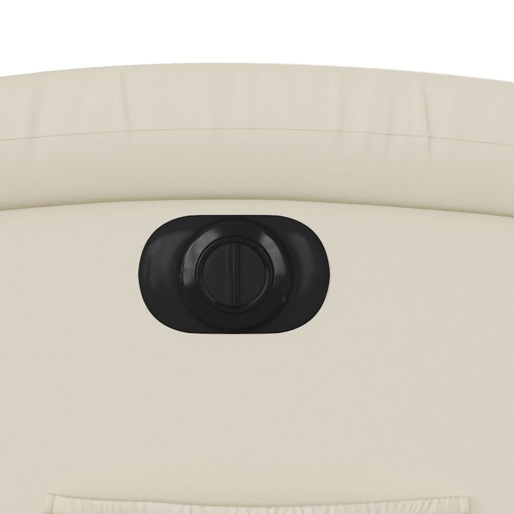 Električni naslonjač od umjetne kože krem