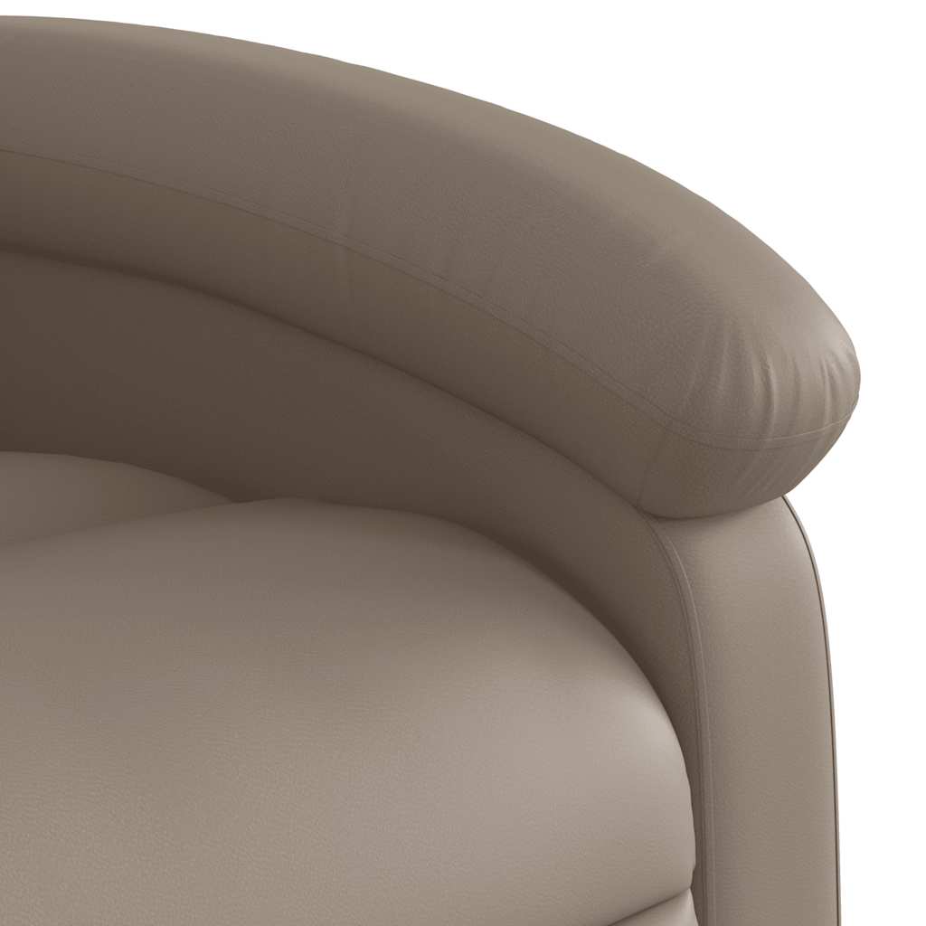 Masažni naslonjač na podizanje od umjetne kože boja cappuccina