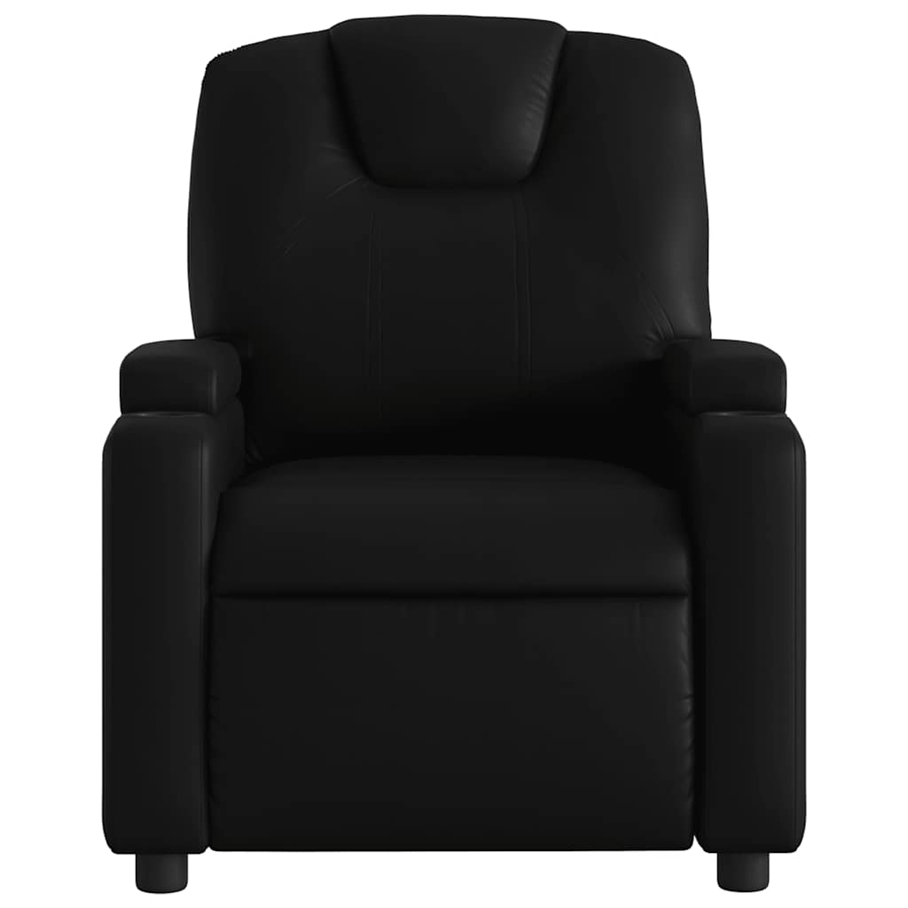 Električni naslonjač od umjetne kože crni