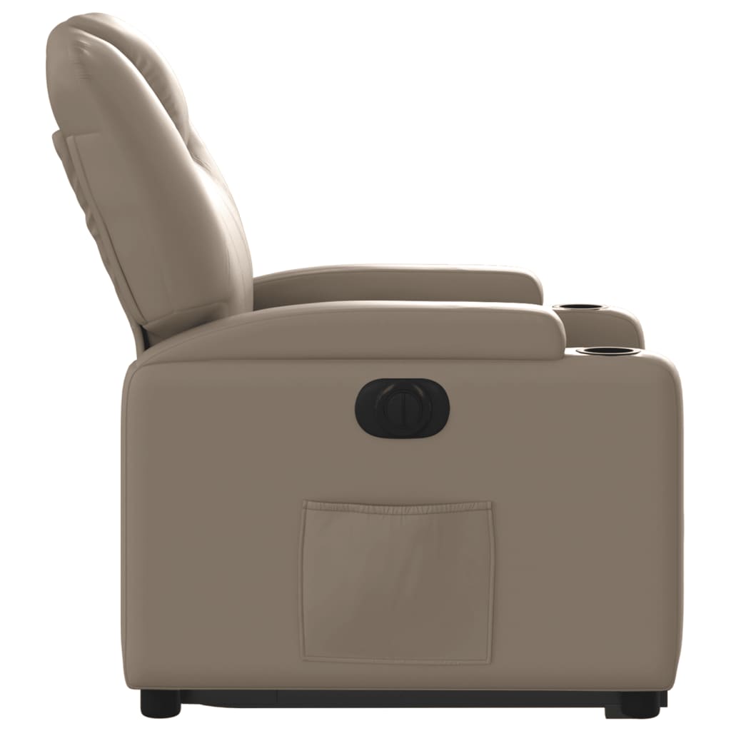 Električni naslonjač na podizanje umjetna koža boja cappuccina